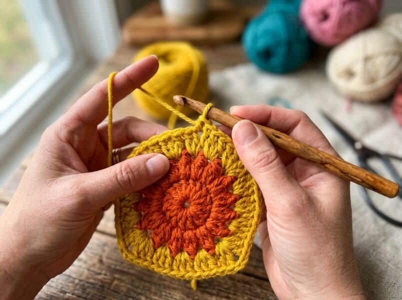 Step 1: The 13 Sunburst Granny Squares
