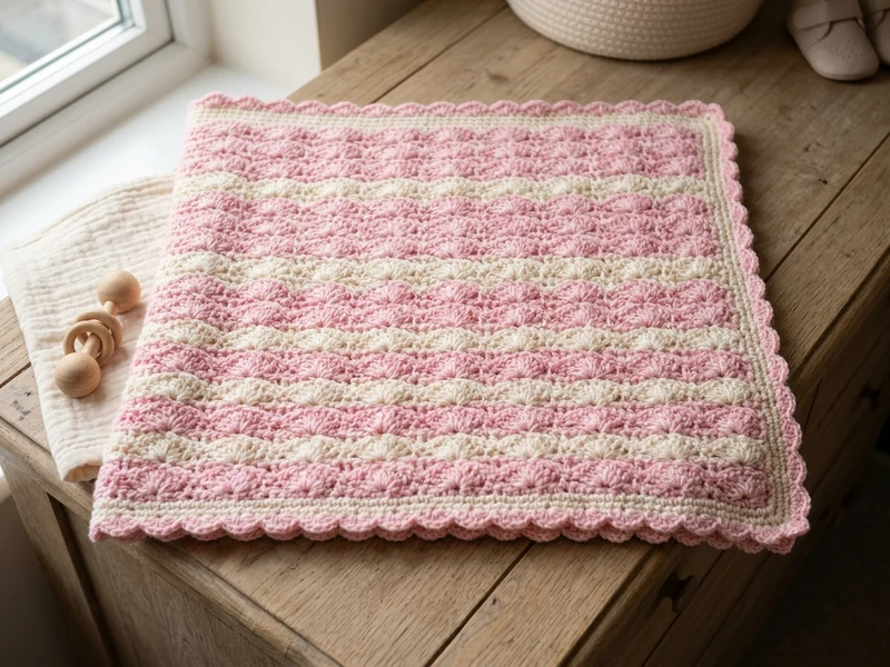Crochet newborn blanket patterns step 2: working 30x30 inch square swaddle blanket rows