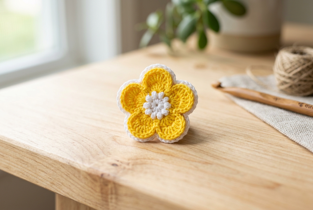 Free Crochet Flower Pattern: Easy 5-Petal Tutorial for Beginners